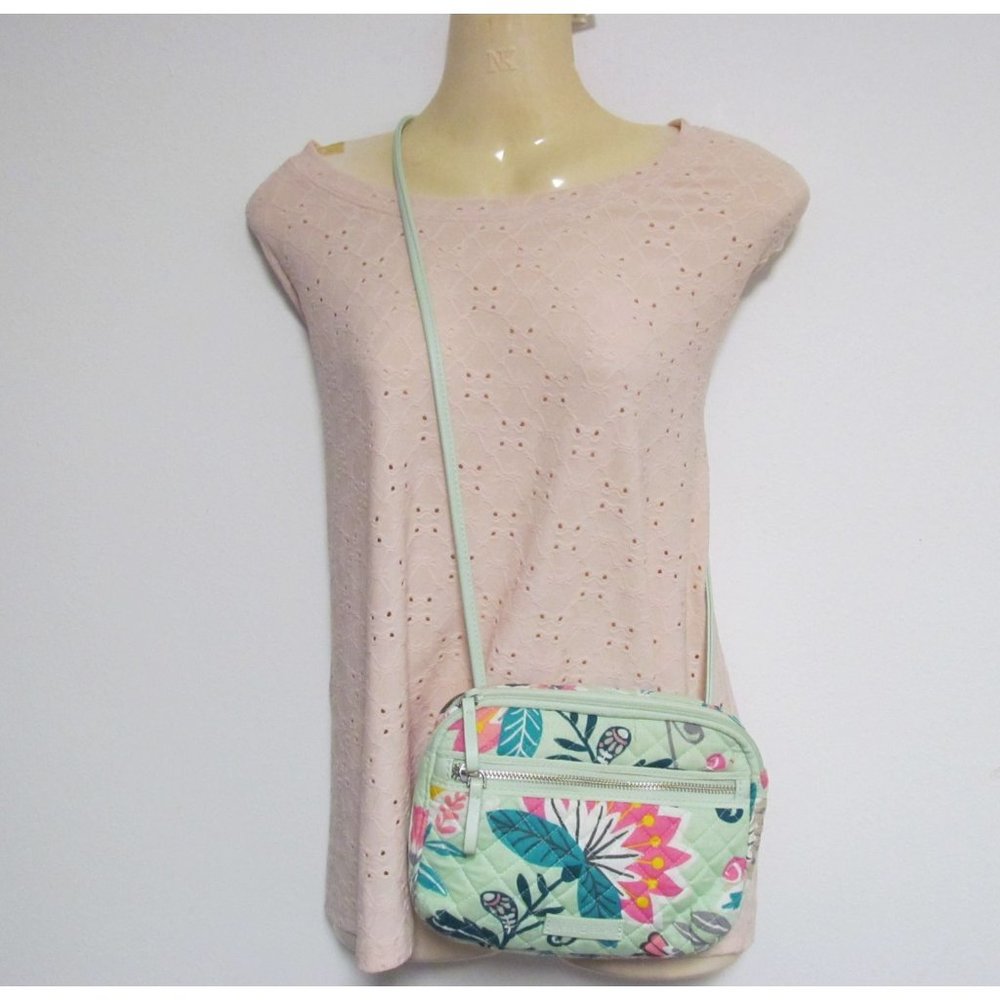 Vera Bradley Light Green Paisley Crossbody Shoulder Bag
